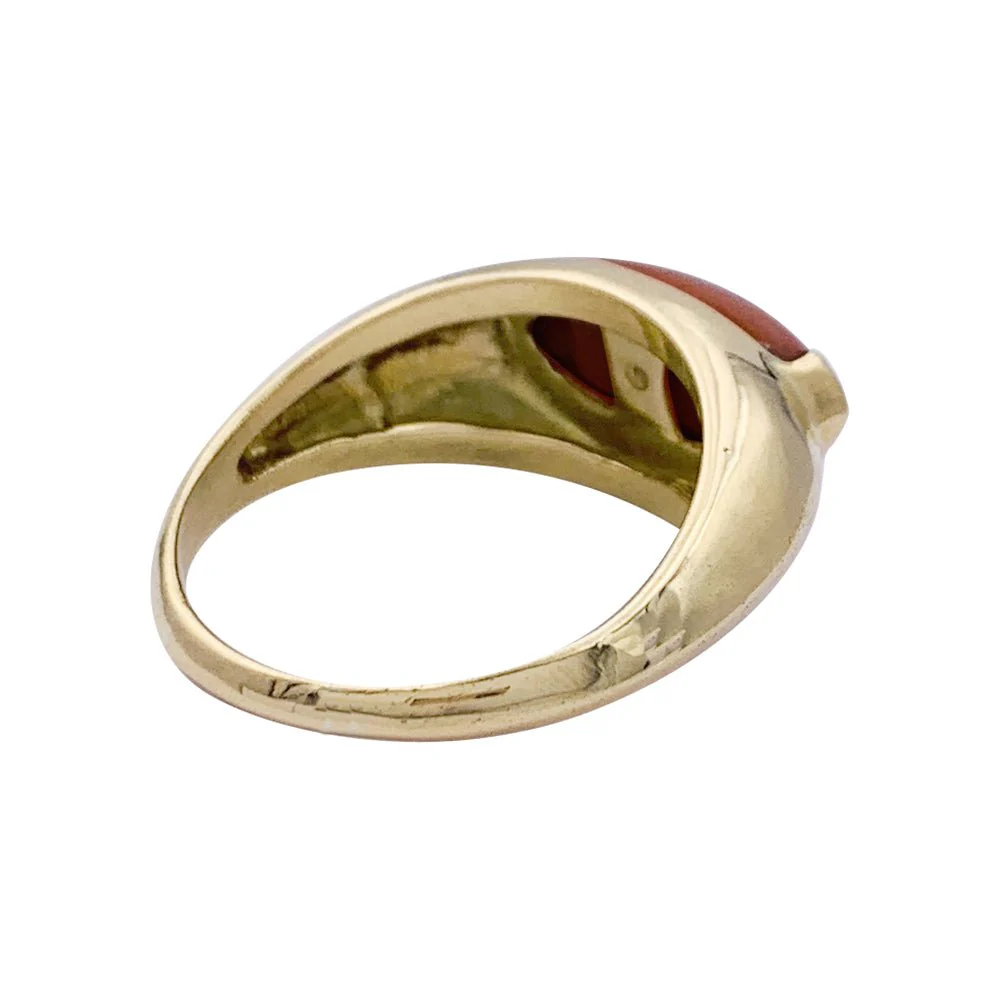 OJ PERRIN ring in yellow gold and coral - Image 4