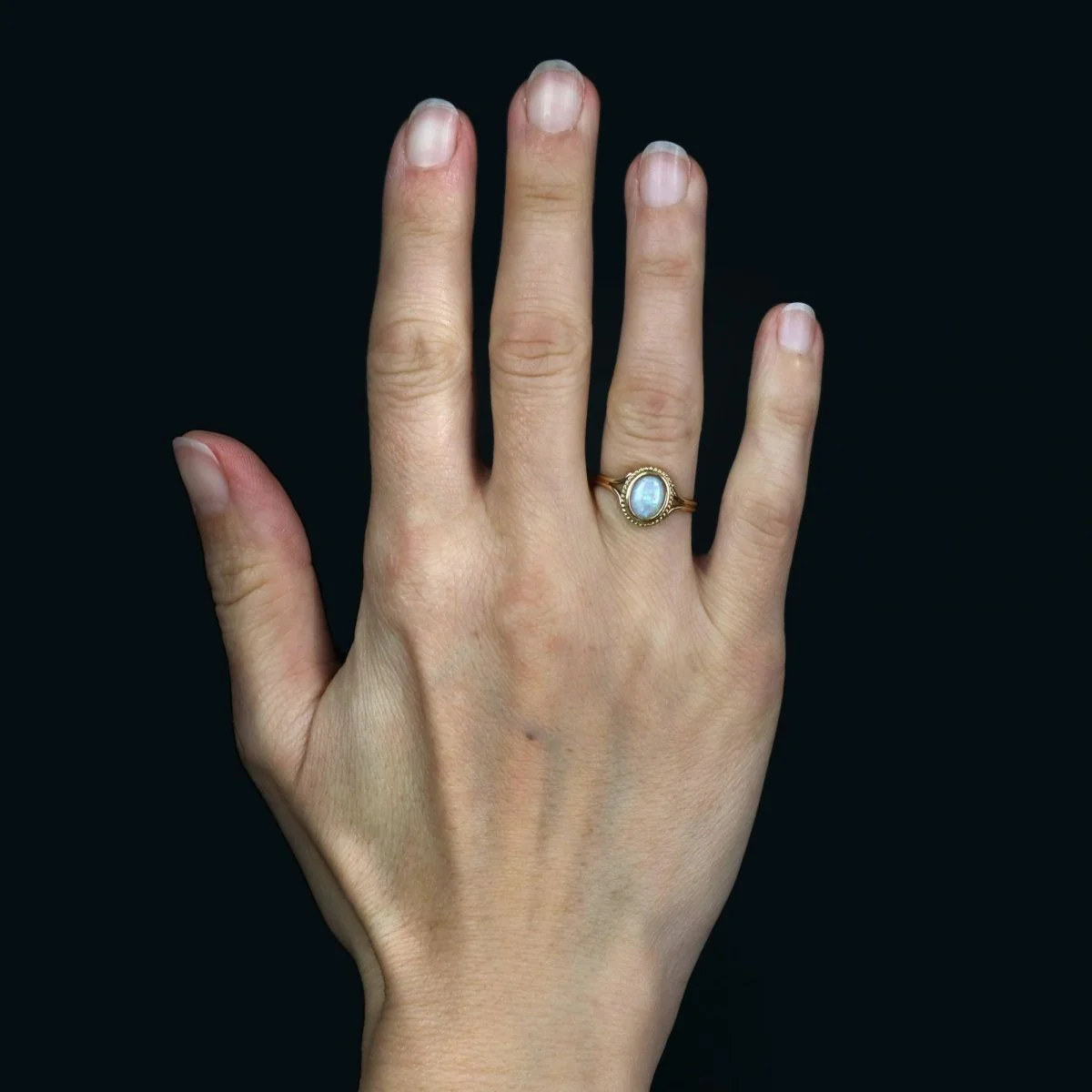 Ring opal yellow gold twisted - Image 2