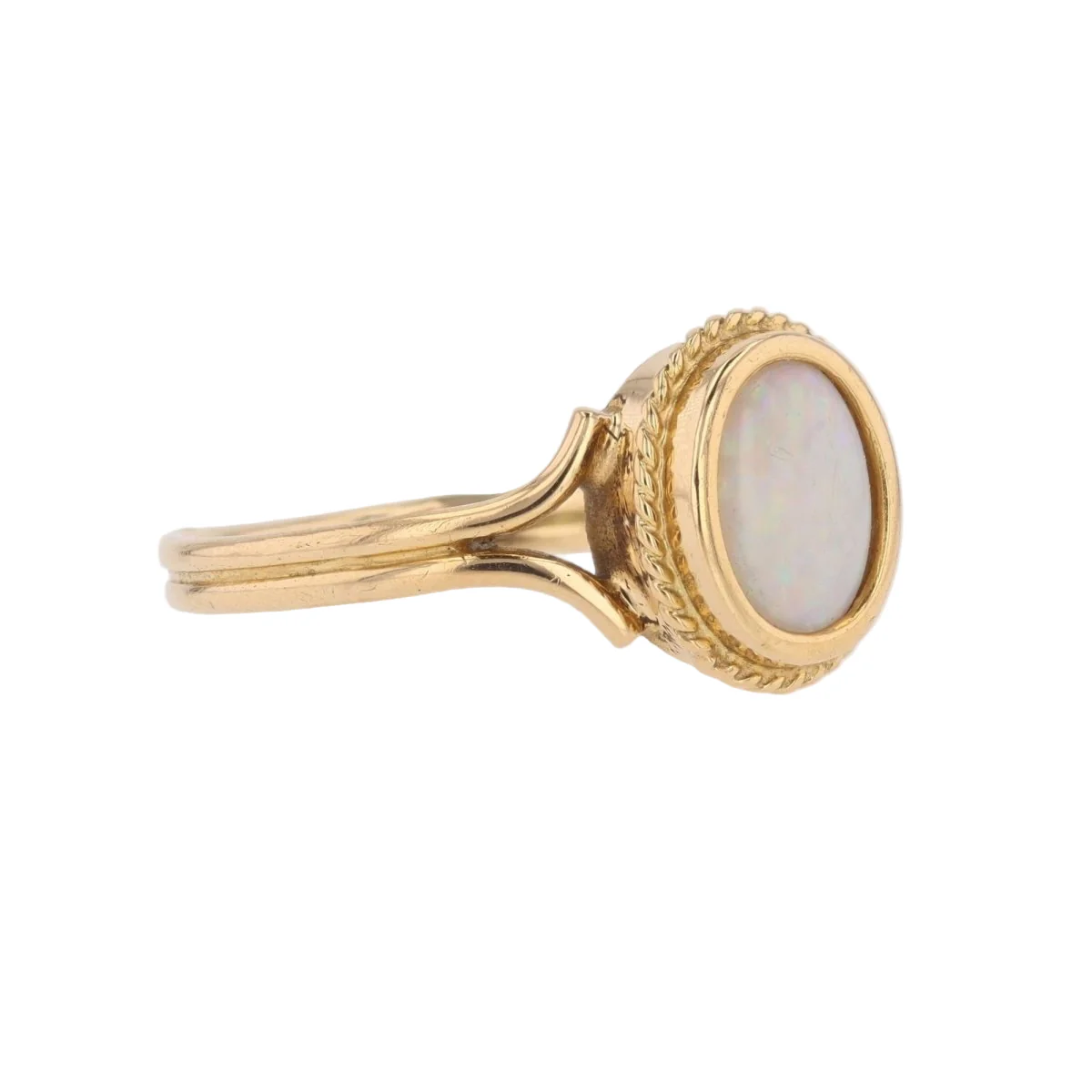 Ring opal yellow gold twisted - Image 5