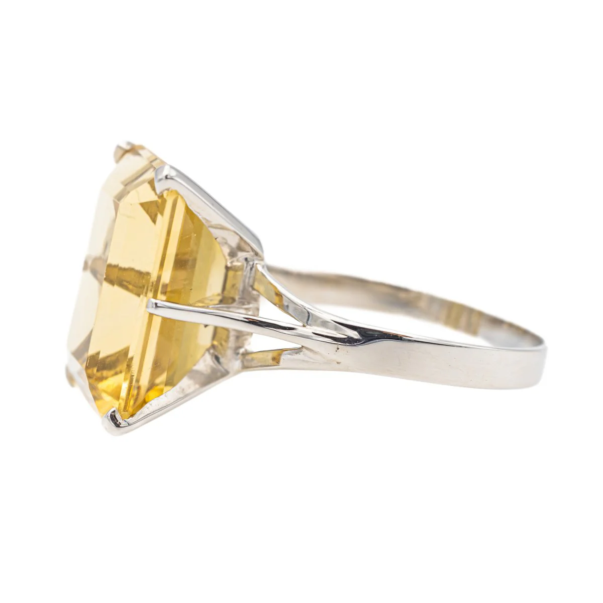 White Gold Citrine Ring - Image 4
