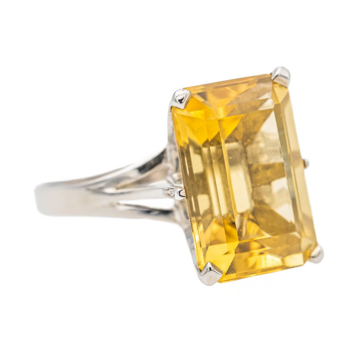 White Gold Citrine Ring - Image 7