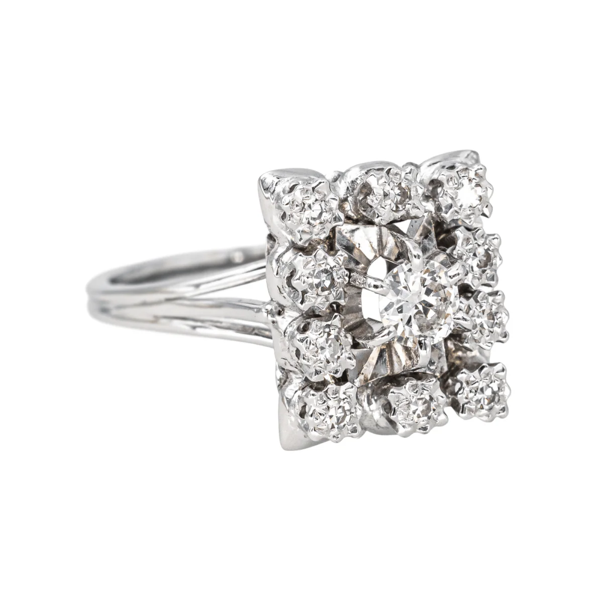 Entourage ring in white gold and diamonds - Image 6