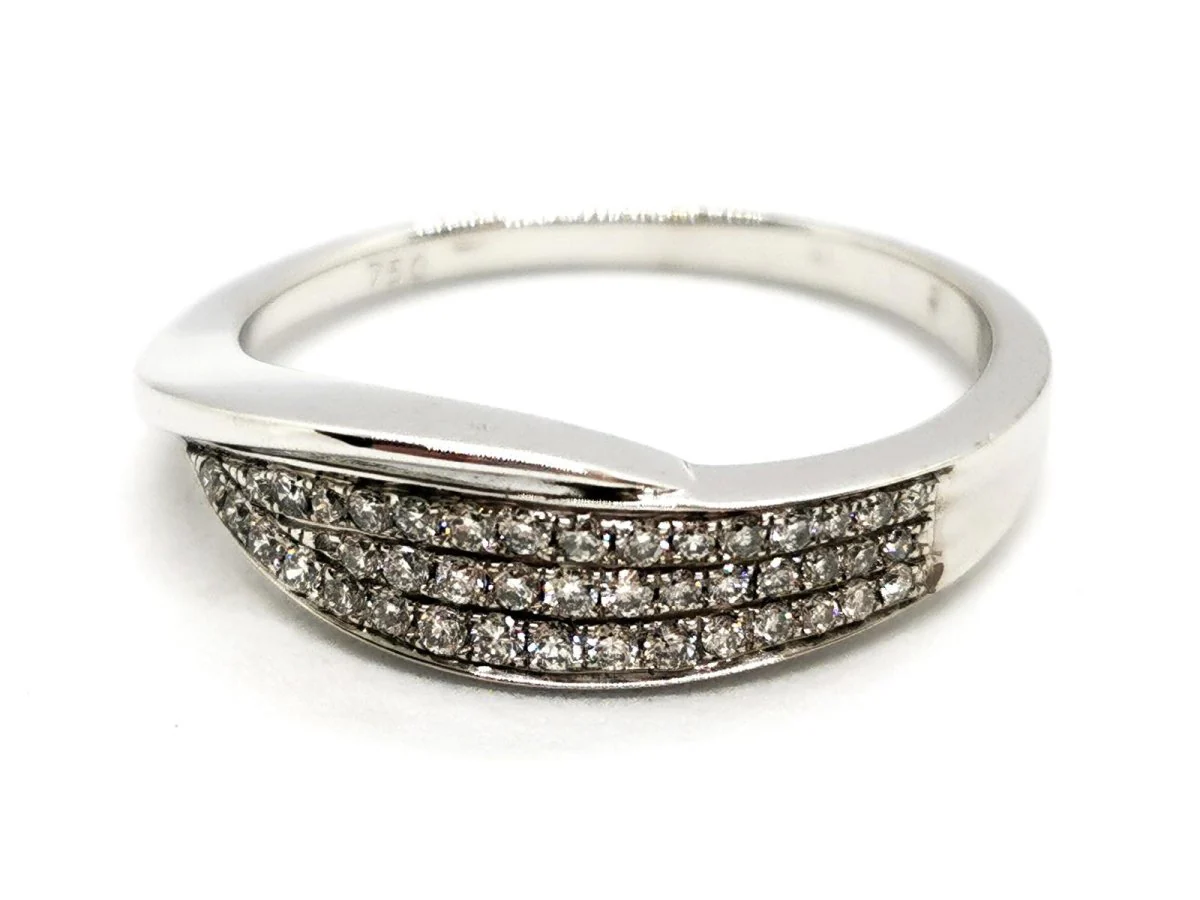 Pavée ring in white gold and diamond - Image 6