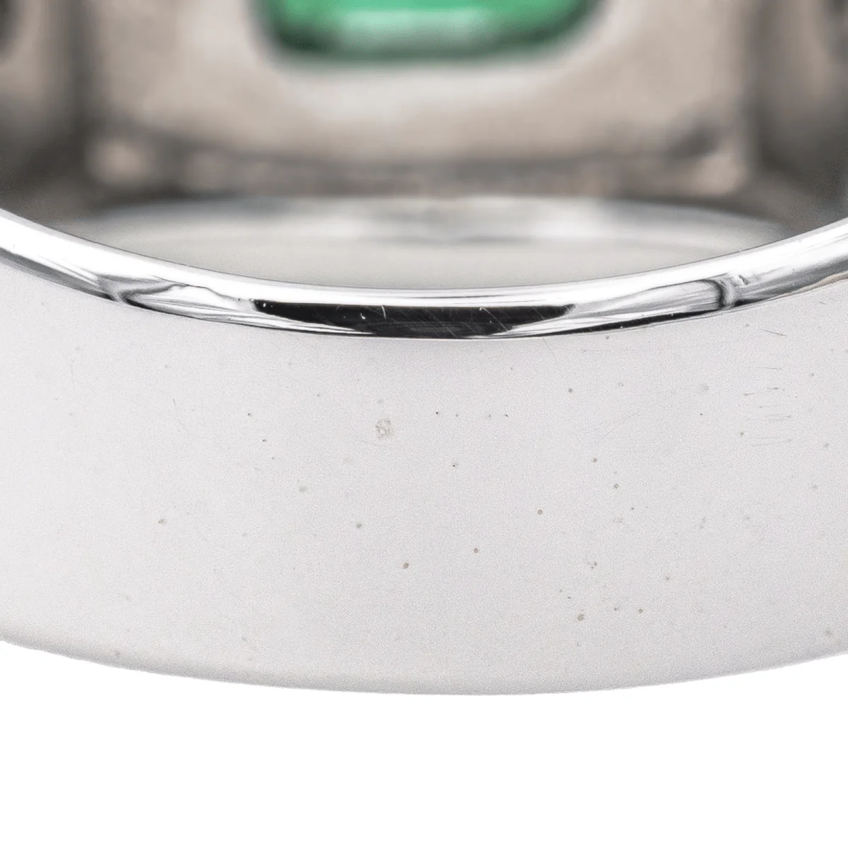 Signet ring in white gold, emerald and diamonds - Image 7