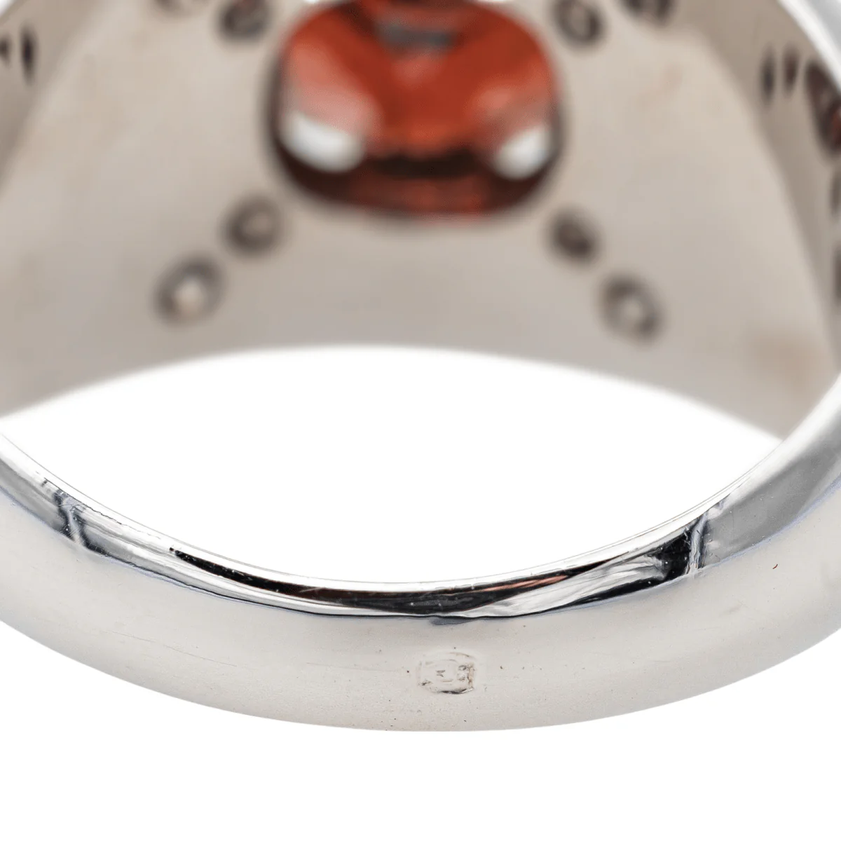 Ring Headband in white gold, garnet and diamonds - Image 7
