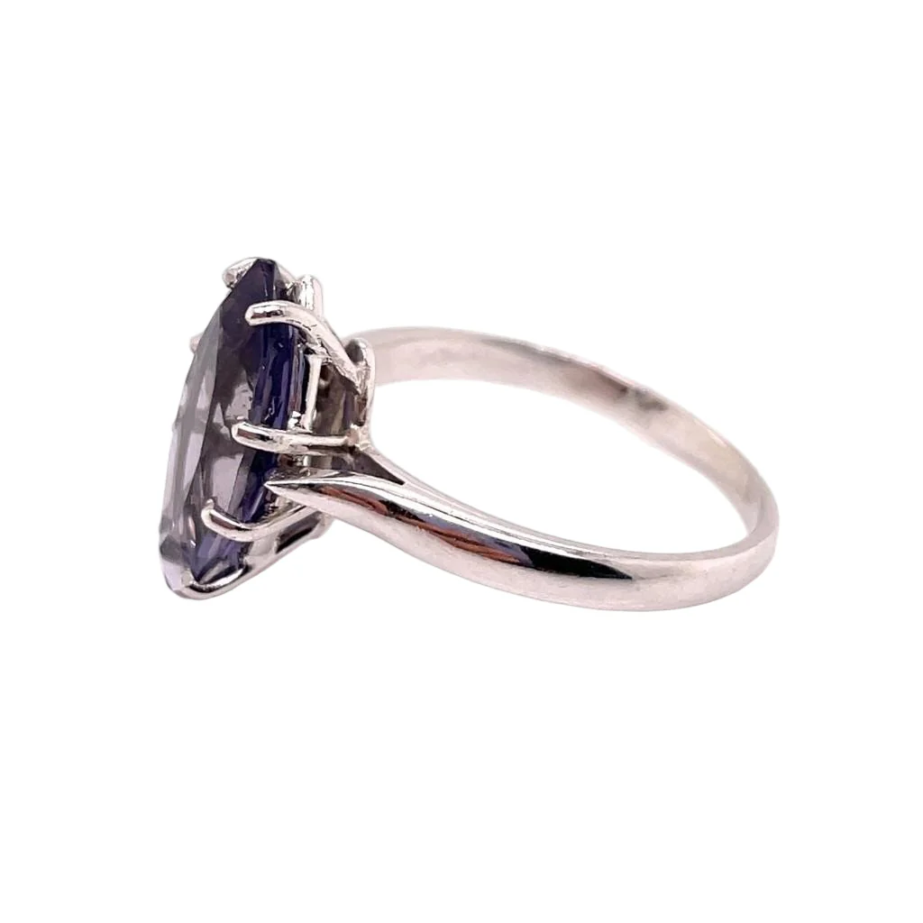 Ring Iolite shuttle in white gold - Image 2