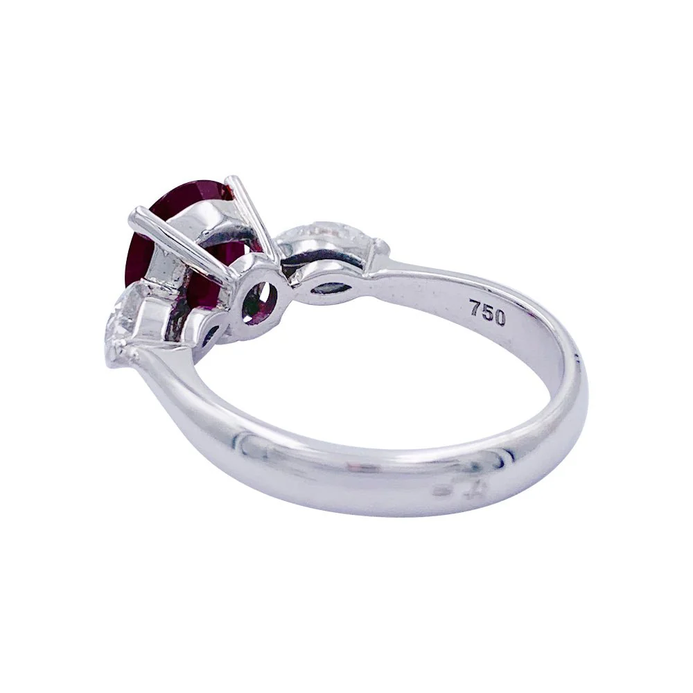 White gold, ruby and diamond ring - Image 5