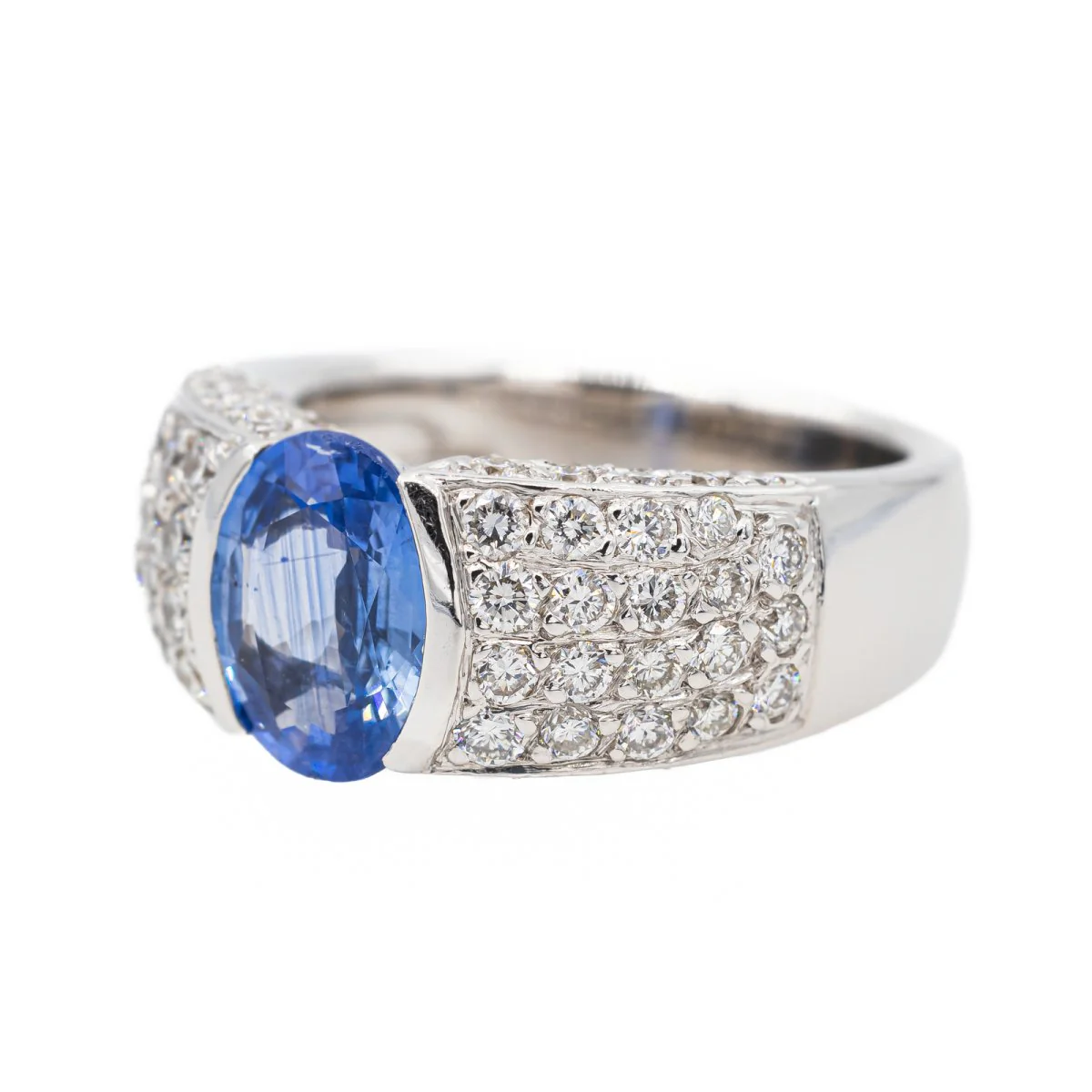 White Gold Sapphire Ring - Image 2