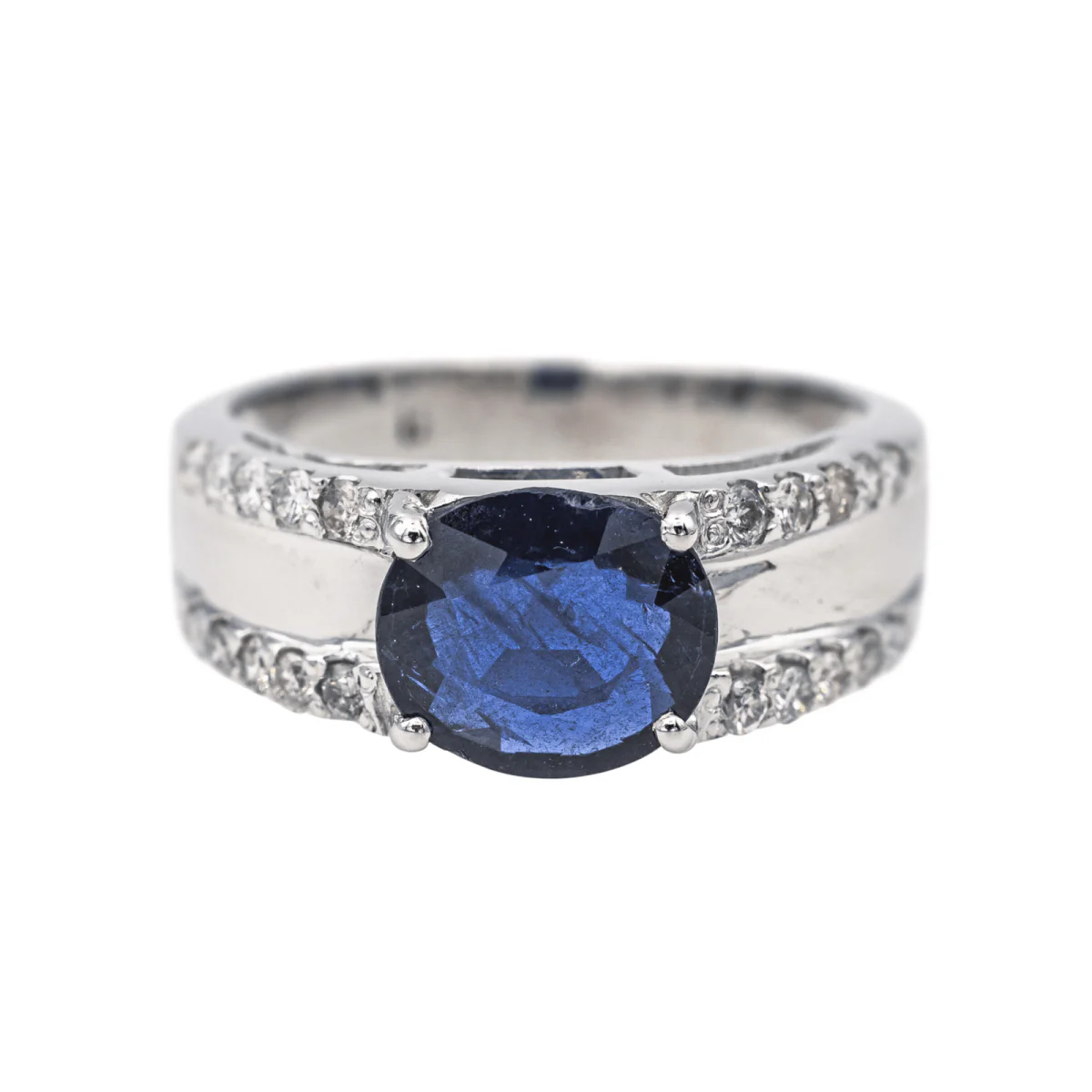 Ring Headband in white gold, sapphire and diamonds