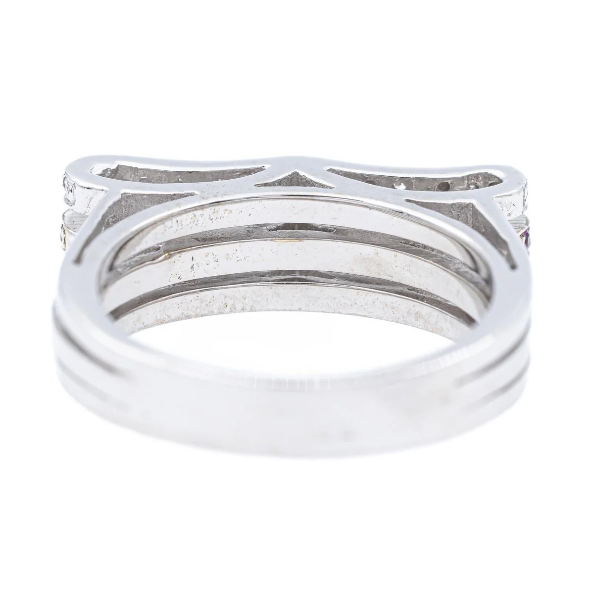 White gold, diamond and pink sapphire ring - Image 4