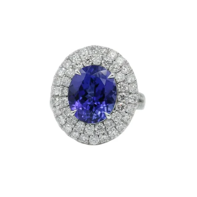 White gold, tanzanite and diamond Entourage ring