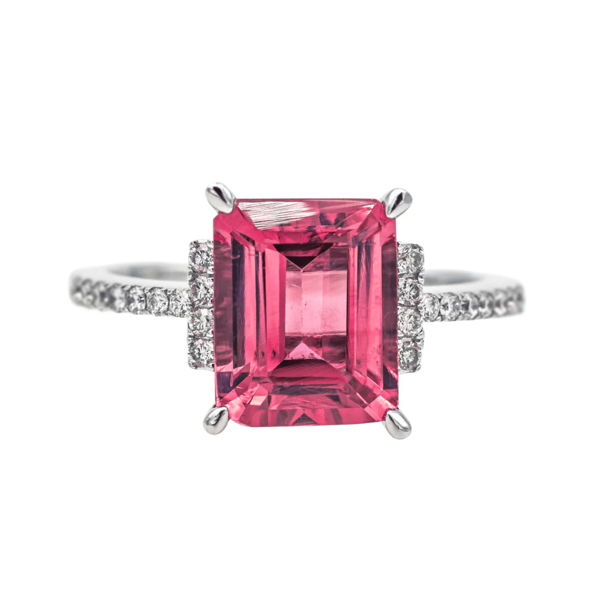 Ring Surroundings in white gold, tourmaline and diamonds