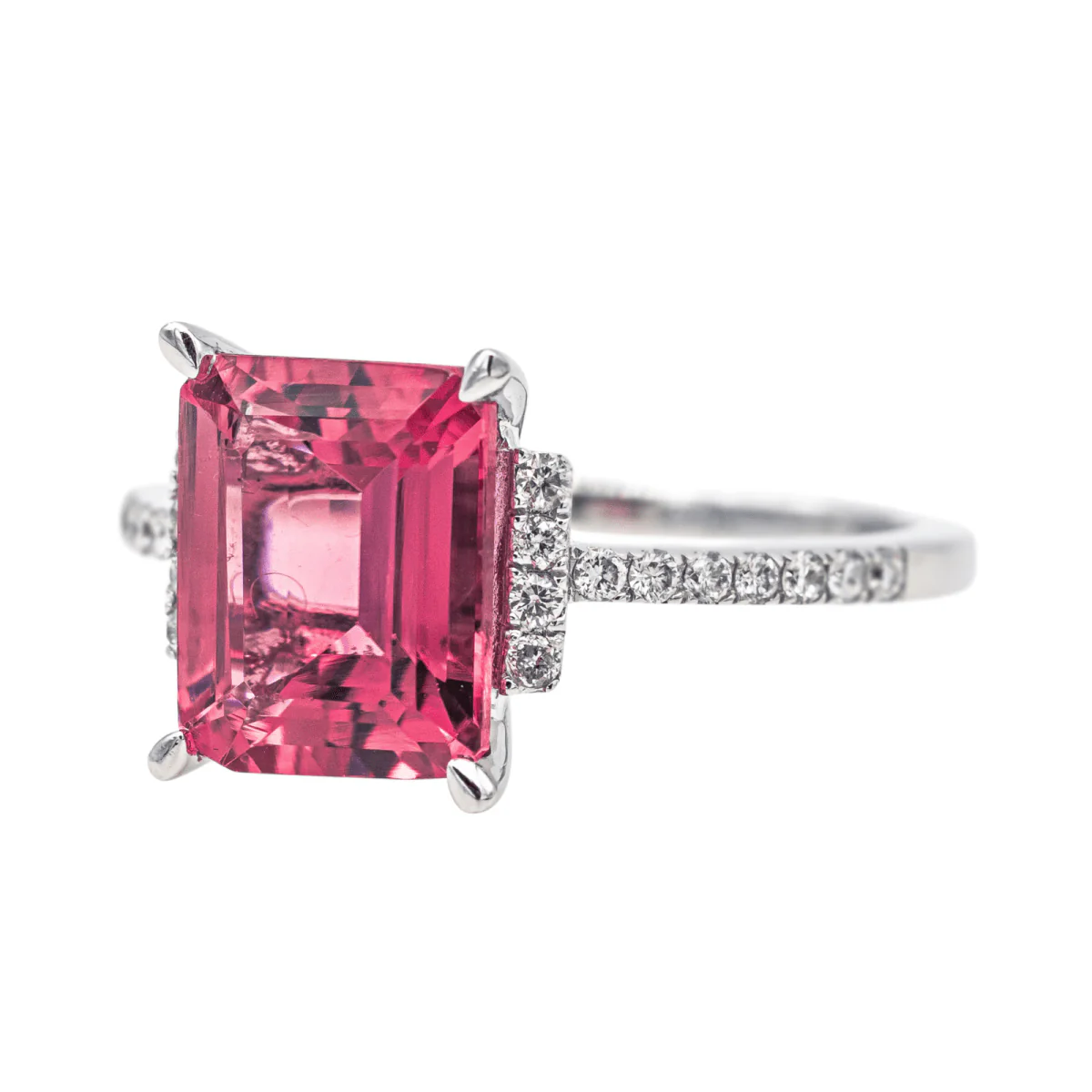Ring Surroundings in white gold, tourmaline and diamonds - Image 3