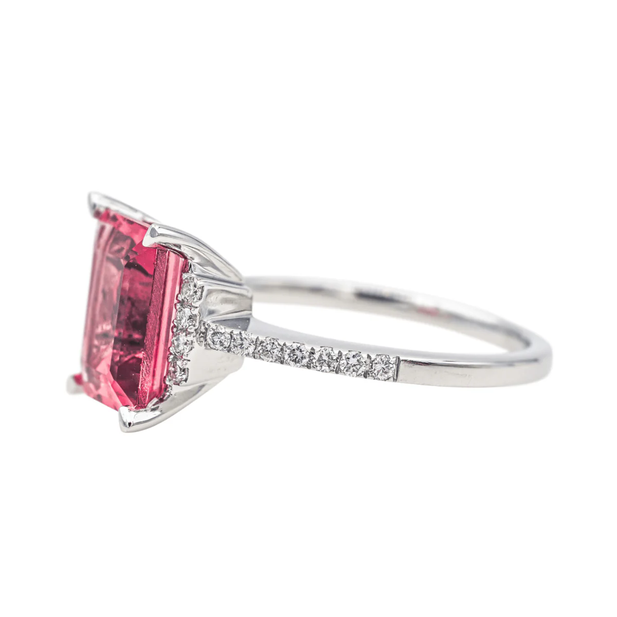 Ring Surroundings in white gold, tourmaline and diamonds - Image 4