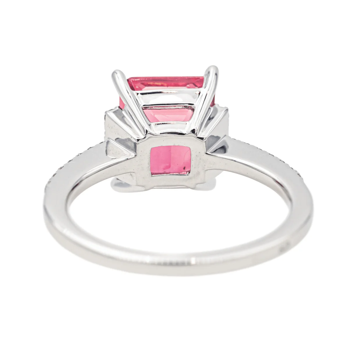 Ring Surroundings in white gold, tourmaline and diamonds - Image 5