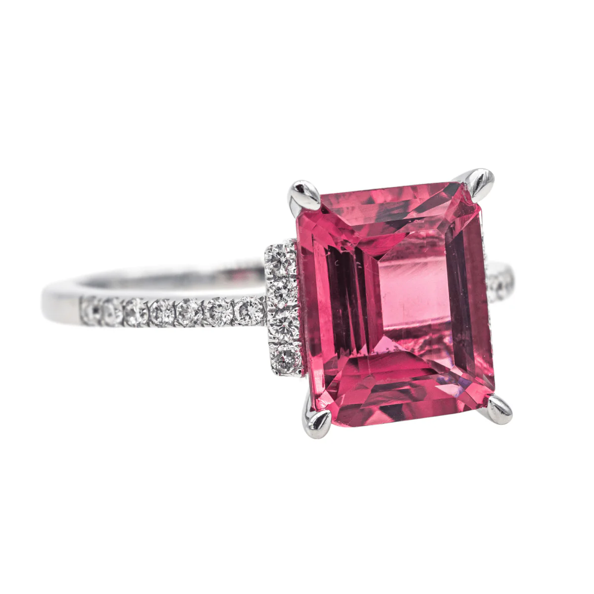 Ring Surroundings in white gold, tourmaline and diamonds - Image 6