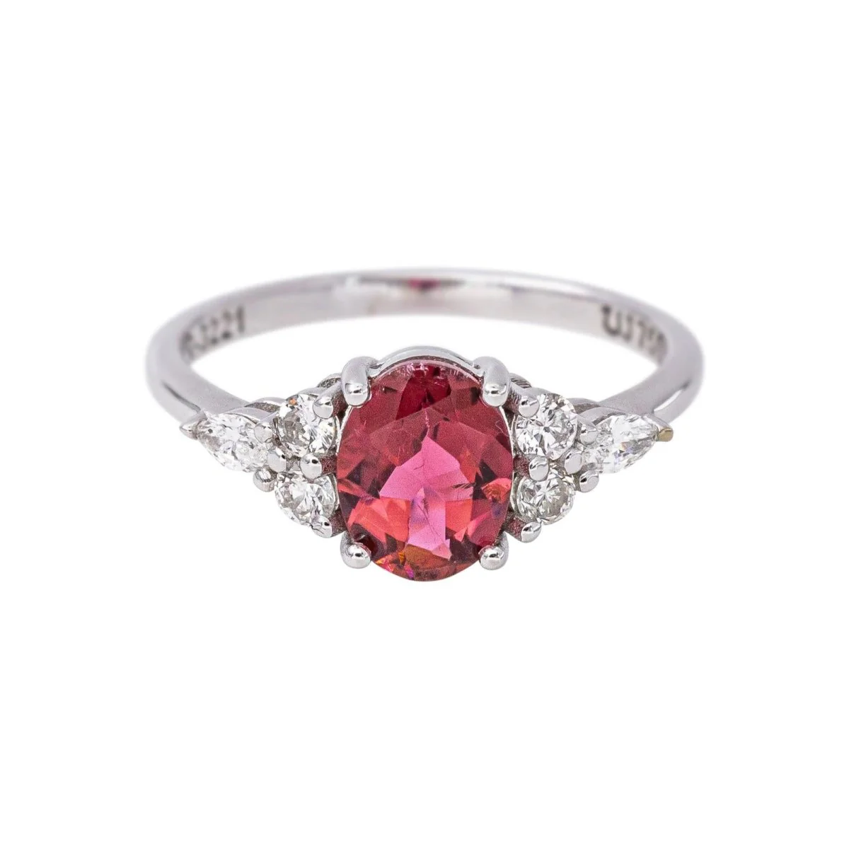 White gold Ring with Pink Tourmaline