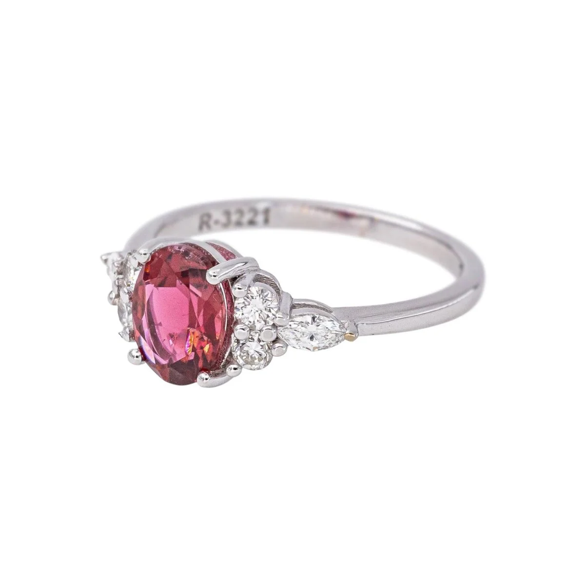 White gold Ring with Pink Tourmaline - Image 3