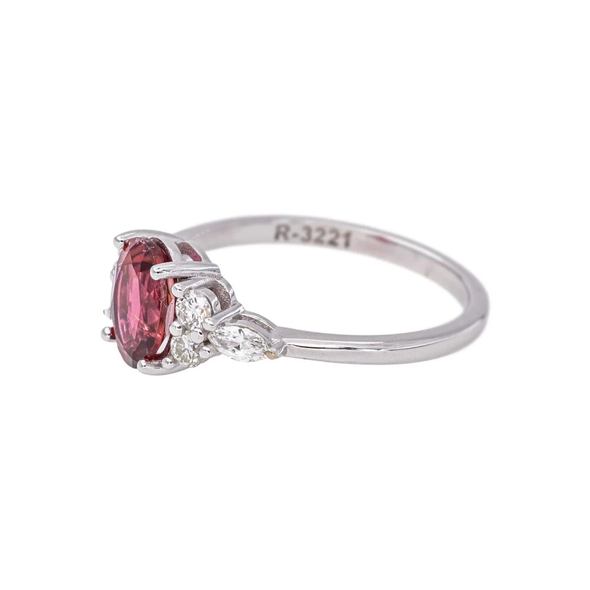 White gold Ring with Pink Tourmaline - Image 4