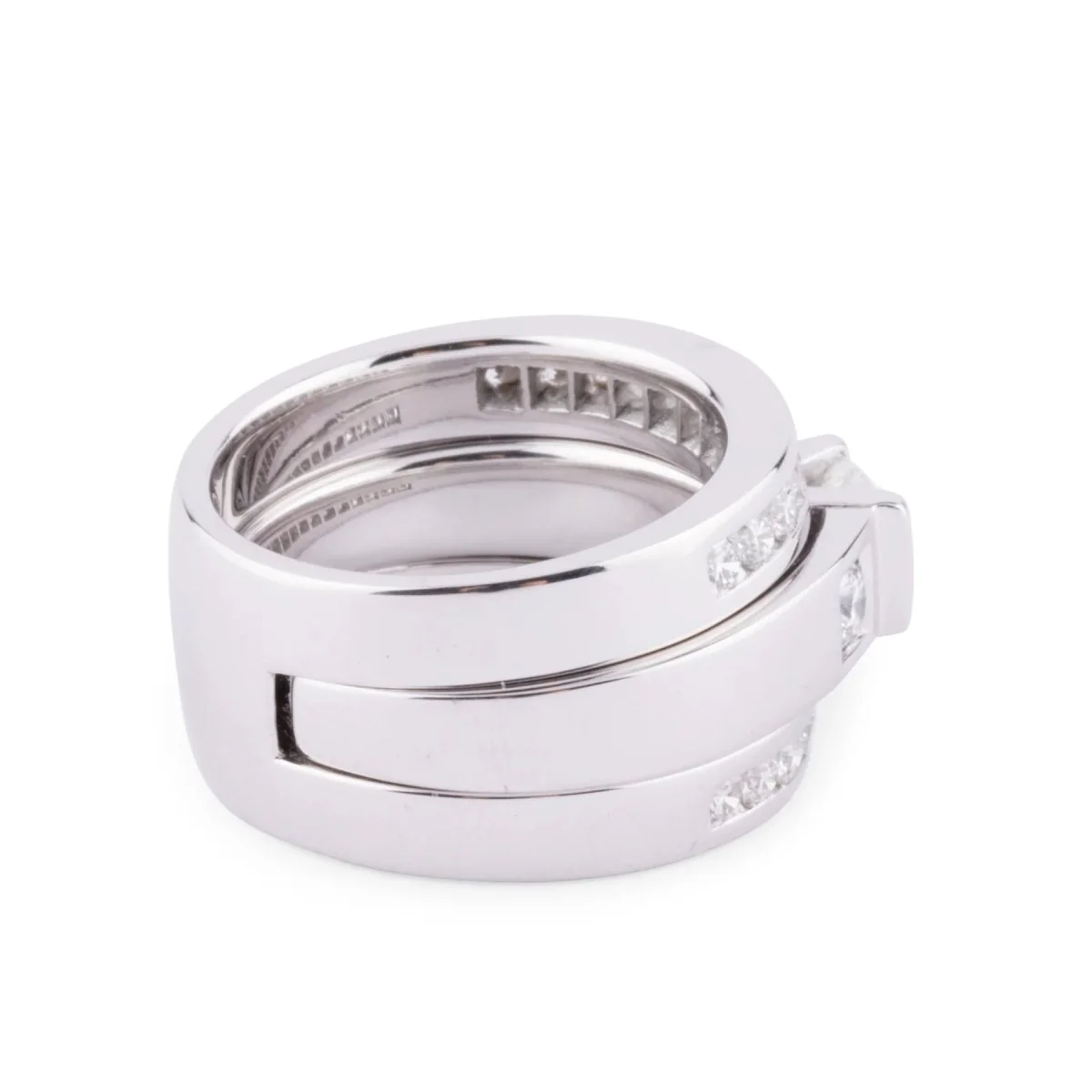 Princess white gold and diamond ring - Image 5