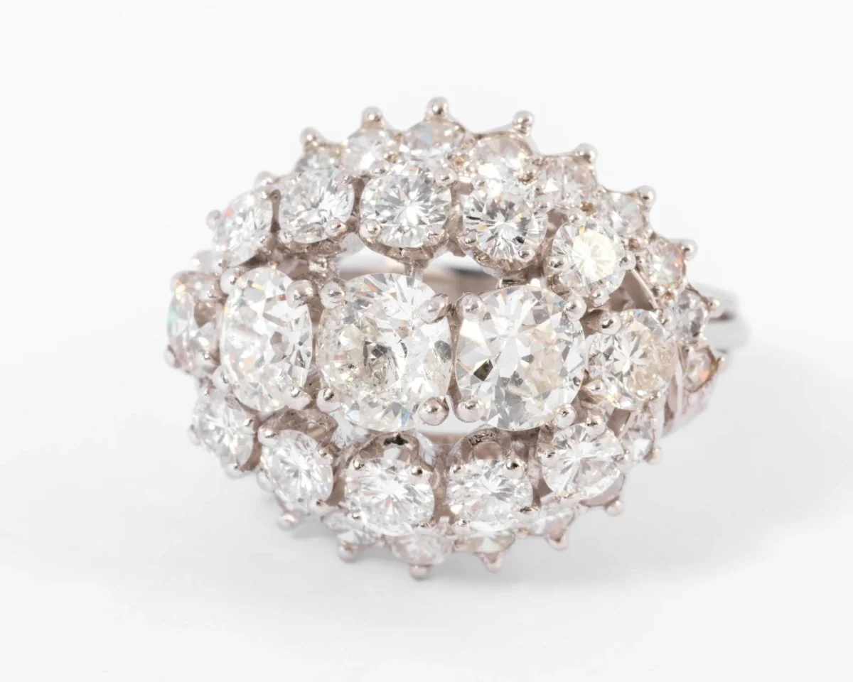 White gold and diamond ring from the 1960s - Image 4