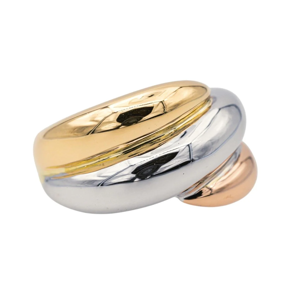 Dome ring in white gold, yellow gold and rose gold - Image 6