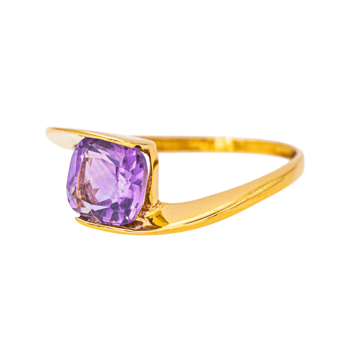 Yellow gold and amethyst ring  - Image 3