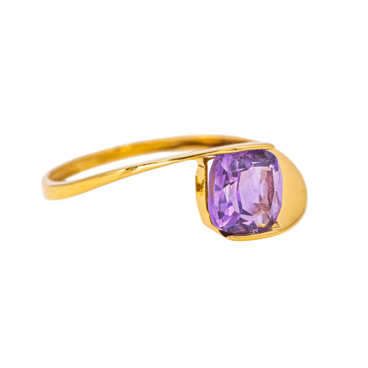 Yellow gold and amethyst ring  - Image 6
