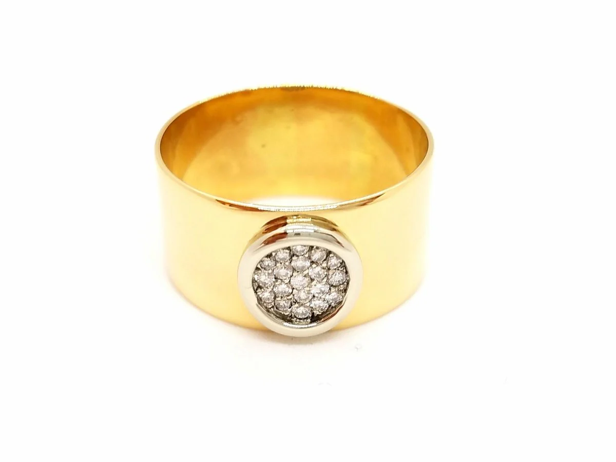 Bandeau ring in yellow gold and diamonds - Image 8