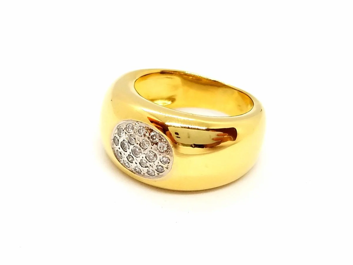 Jonc ring in yellow gold and diamonds - Image 6