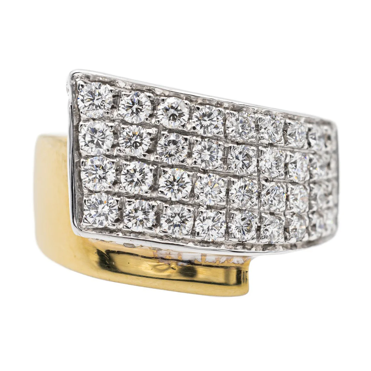 Ring in yellow gold, white gold and diamond