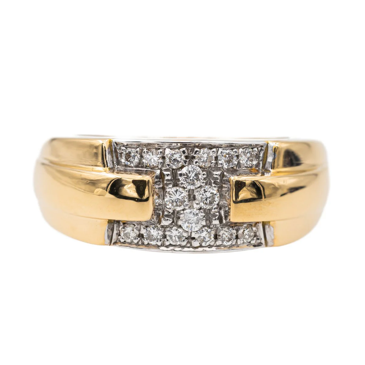 Yellow Gold, White Gold, and Diamond Ring