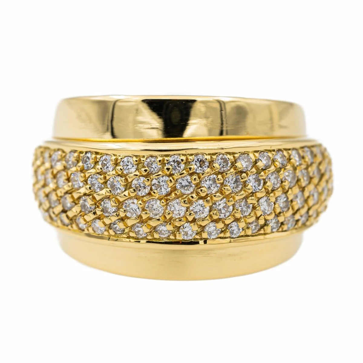 Yellow Gold and Diamond Bangle Ring