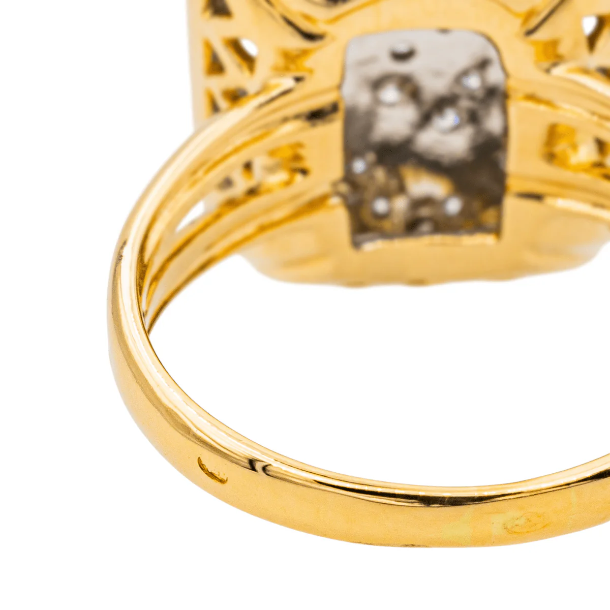 Ring at yellow gold, white gold and diamonds - Image 7