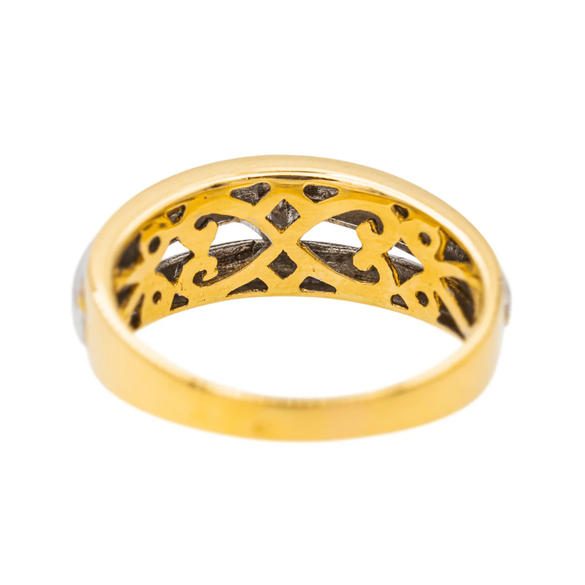 Ring Solitaire in yellow gold, white gold and diamond - Image 5