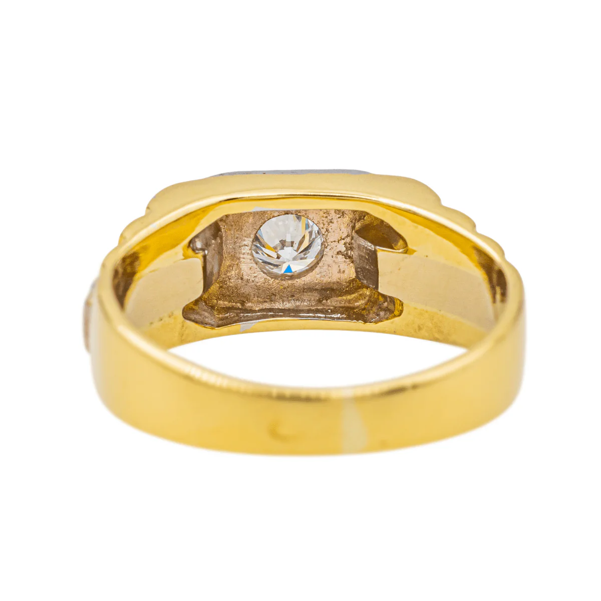 Ring at yellow gold, white gold and diamond - Image 7