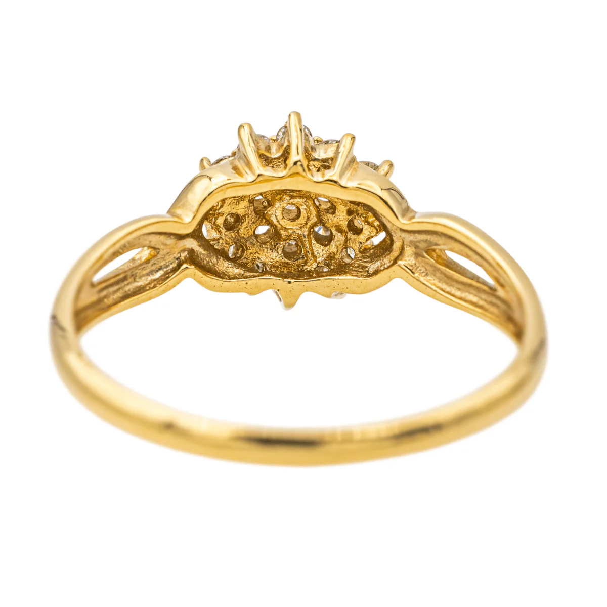 Ring Solitaire in yellow gold and diamonds - Image 5