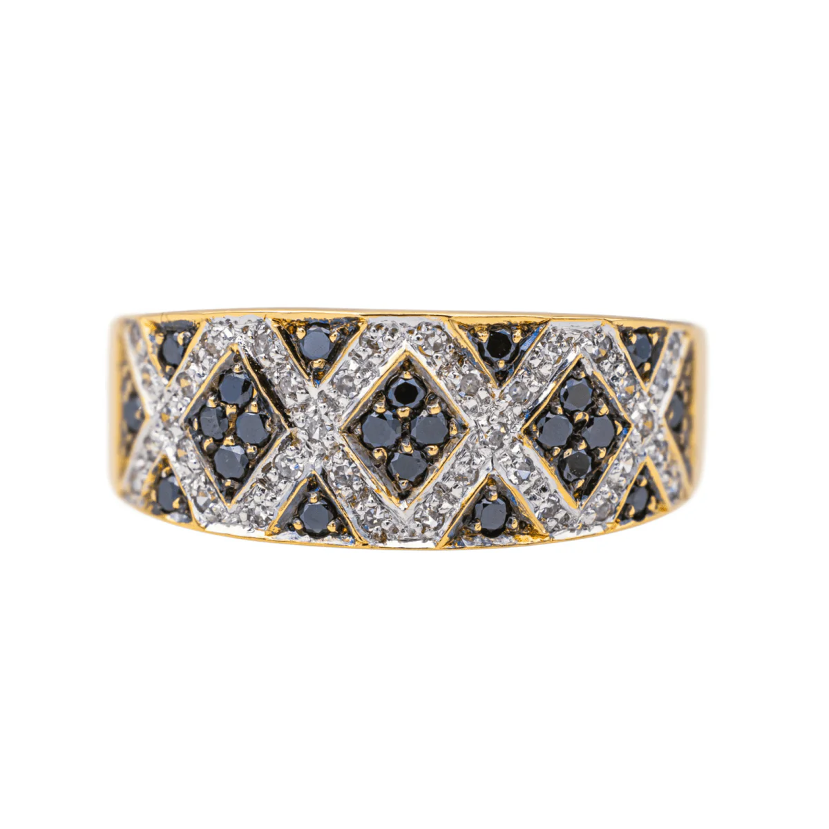 Yellow gold and Diamond Bangle Ring