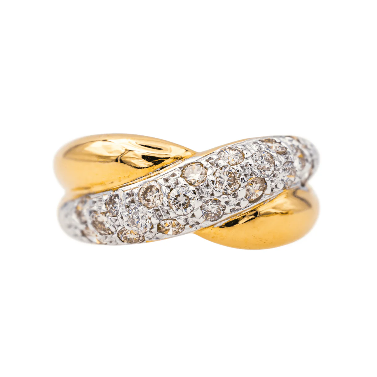 Ring Alliance in yellow gold, white gold and diamonds