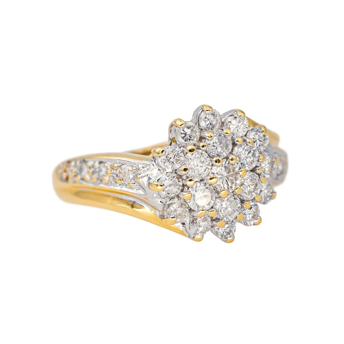 Pavé ring in yellow gold and diamonds - Image 6