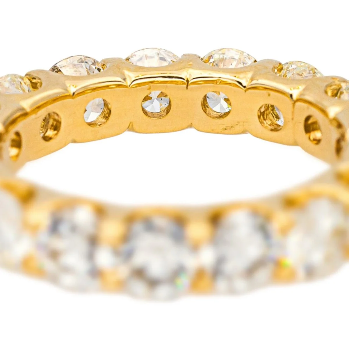 Yellow gold and Diamond Wedding band Ring - Image 4