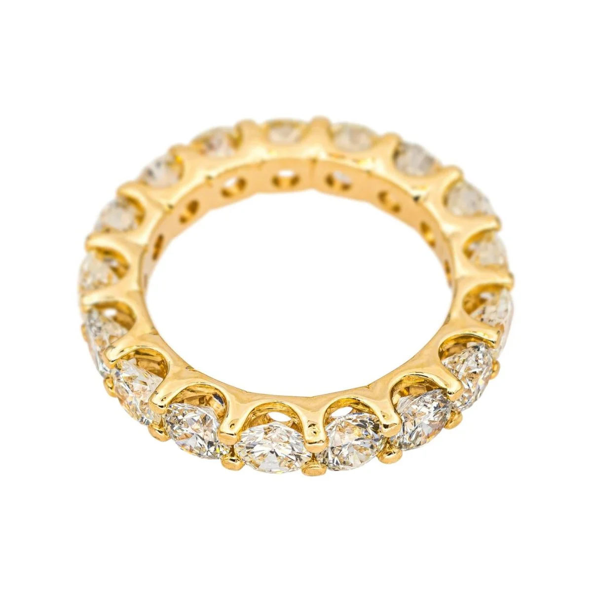 Yellow gold and Diamond Wedding band Ring - Image 5