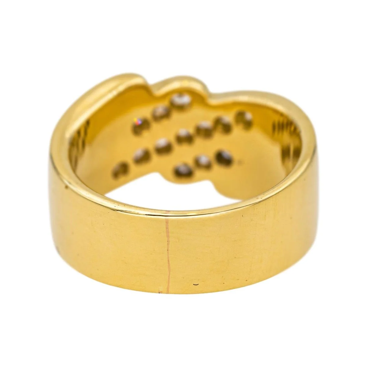 Yellow gold and Diamond Bandeau Ring - Image 5
