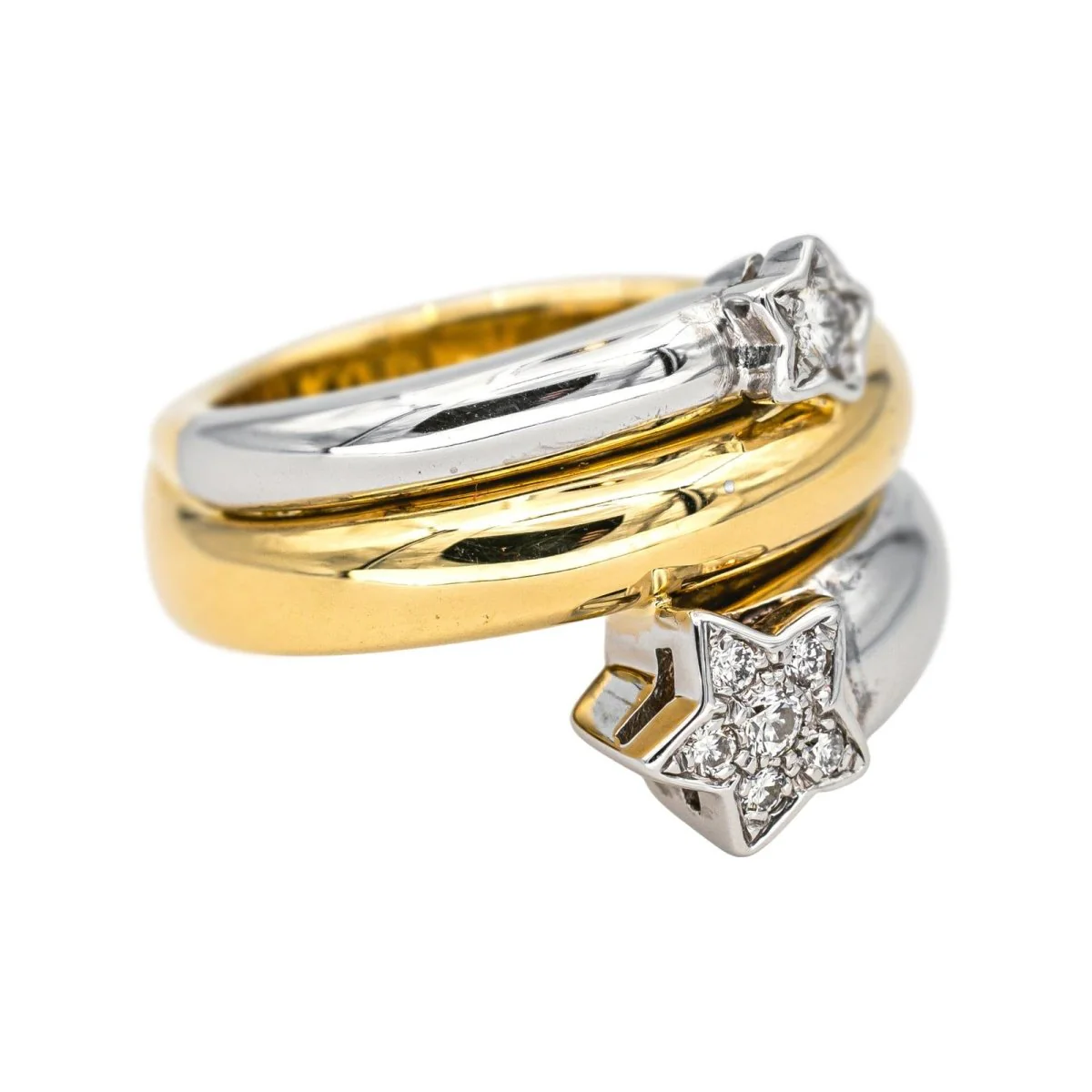 Toi & Moi ring in white gold, yellow gold and diamonds - Image 6
