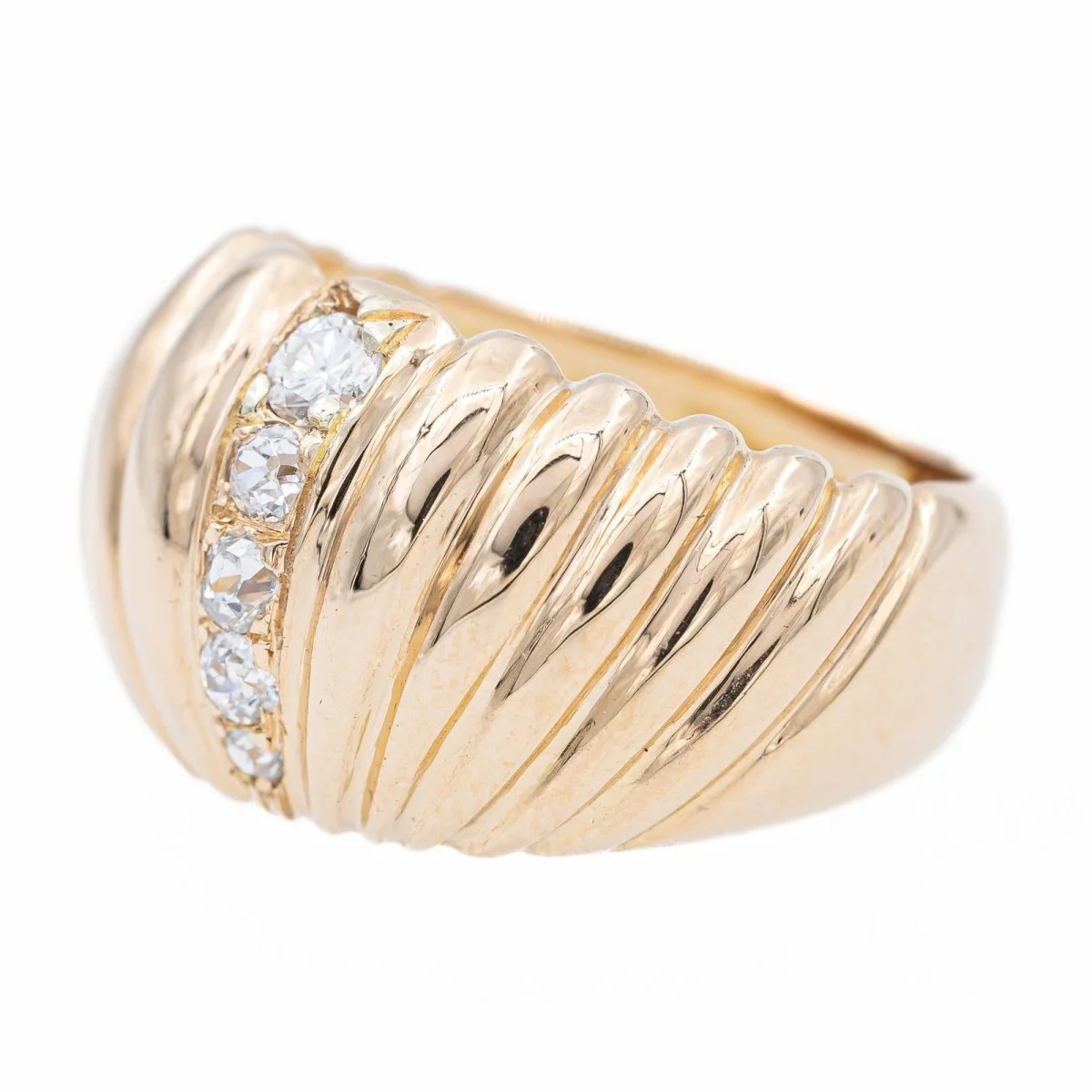 Jonc ring in yellow gold and diamonds - Image 2