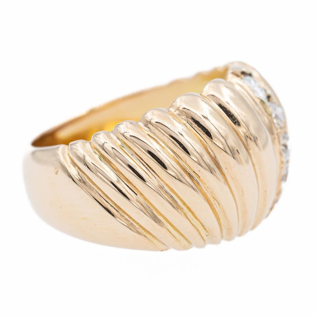 Jonc ring in yellow gold and diamonds - Image 6