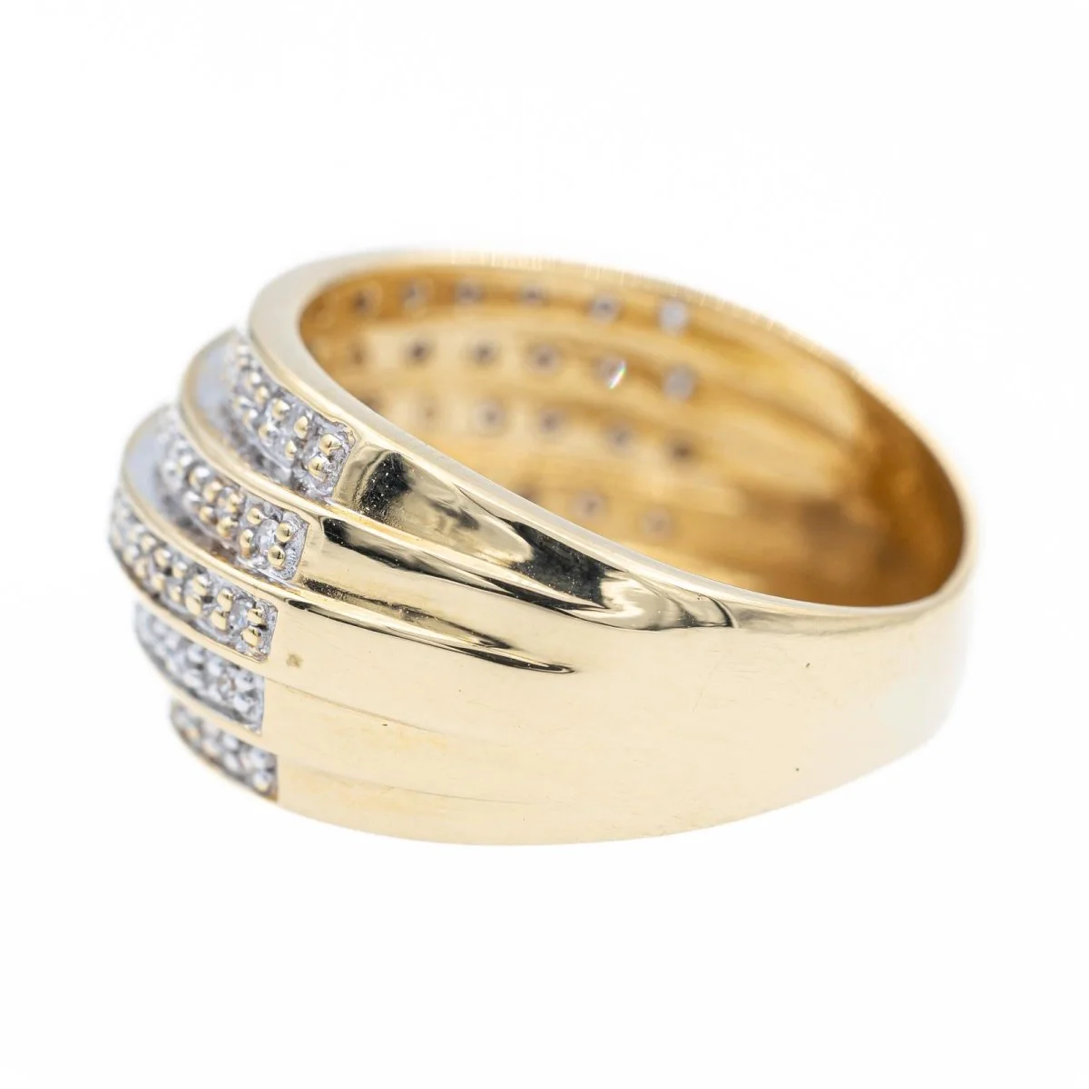 Yellow gold and Diamond Bangle Ring - Image 3
