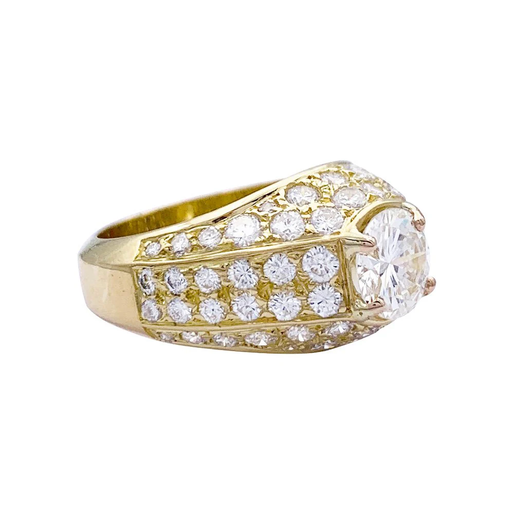 Yellow gold Ring, Diamonds. - Image 3