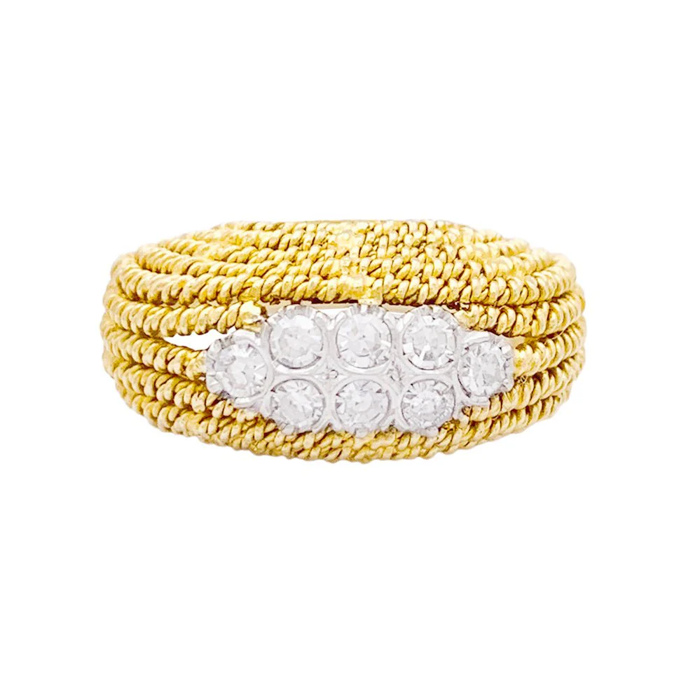 Yellow gold and diamond ring