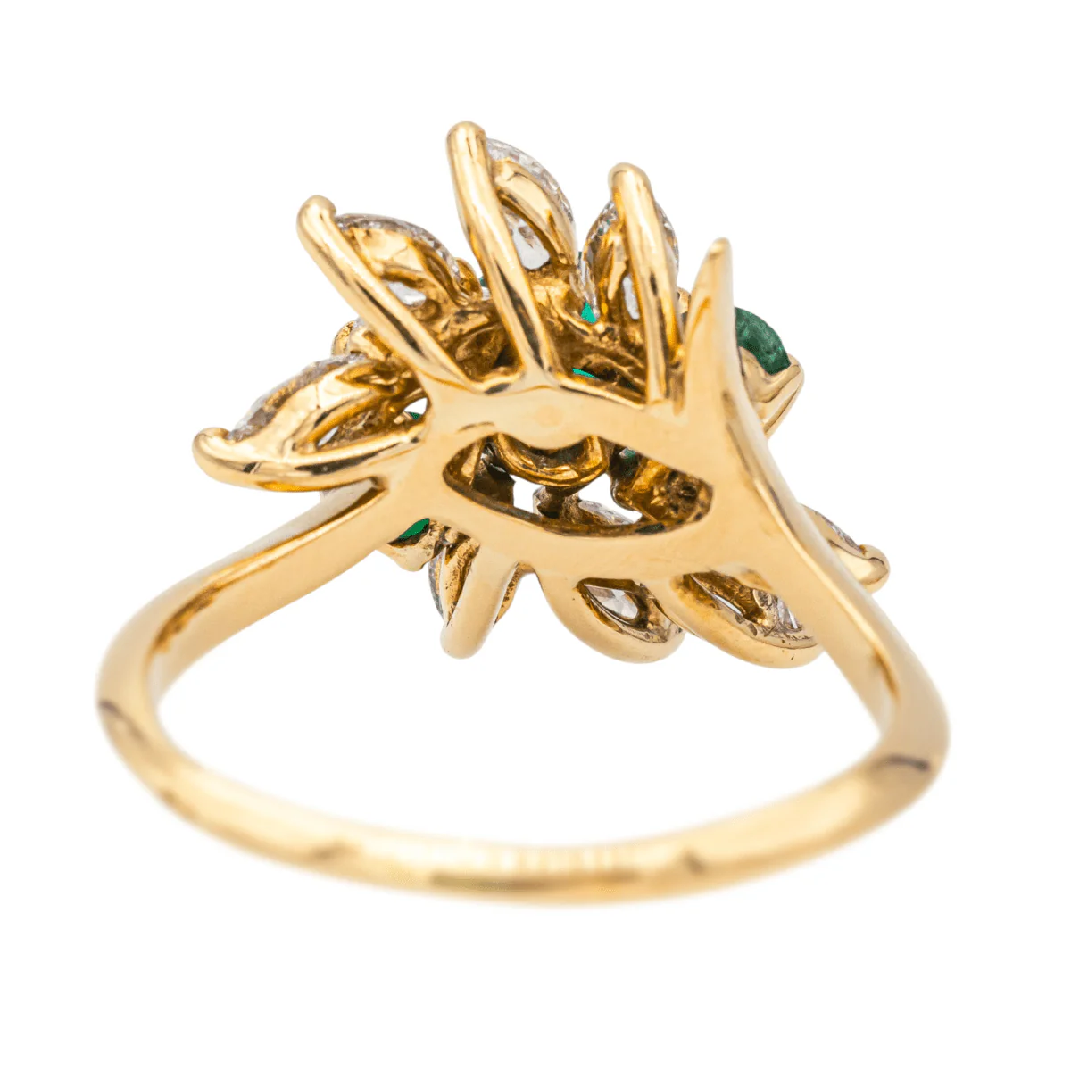Ring Marguerite en yellow gold, emeralds and diamonds - Image 5